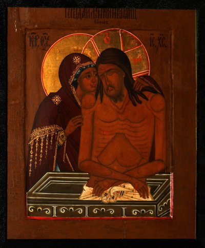 El Lamento sobre Cristo Muerto, Finales del siglo XIX de Anonymous Russian icon painter