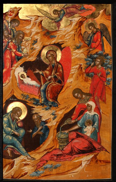 La Natividad de Cristo de Anonymous Russian icon painter