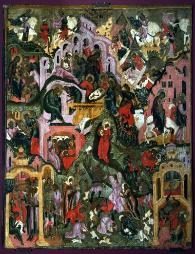La Natividad de Cristo de Anonymous Russian icon painter