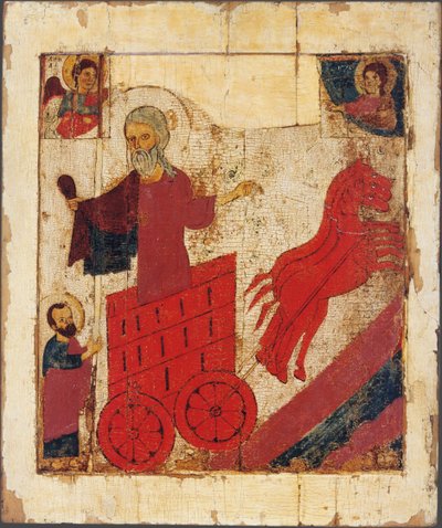 El profeta Elías y el carro de fuego de Anonymous Russian icon painter