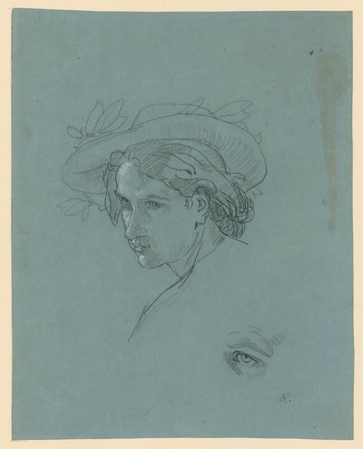 Cabeza de joven con sombrero de Anselm Feuerbach