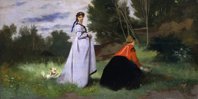 Dos damas en un paisaje, 1867 de Anselm Feuerbach