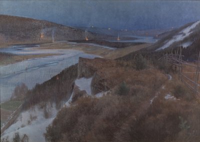 Noche de Walpurgis en Bergslagen, Grangärde en Dalarna de Anshelm Leonard Schultzberg