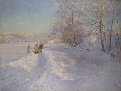 Una mañana de invierno tras una nevada en Dalarna de Anshelm Schultzberg
