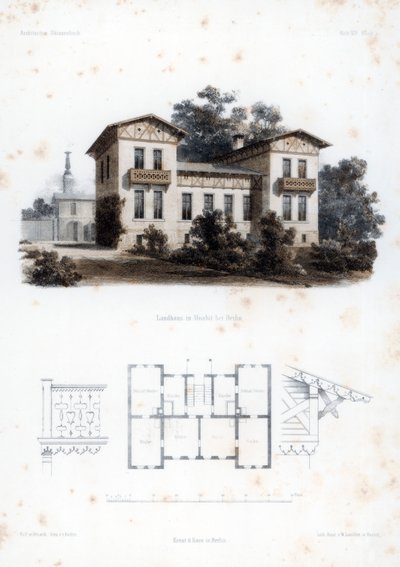 Diseño para una casa de campo en Moabit, cerca de Berlín, Alemania de Anst von W Loeillot