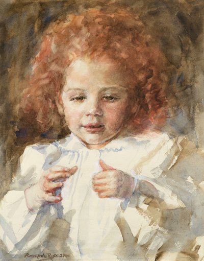 Niña contando, 2000 (acuarela) de Anthea Durose