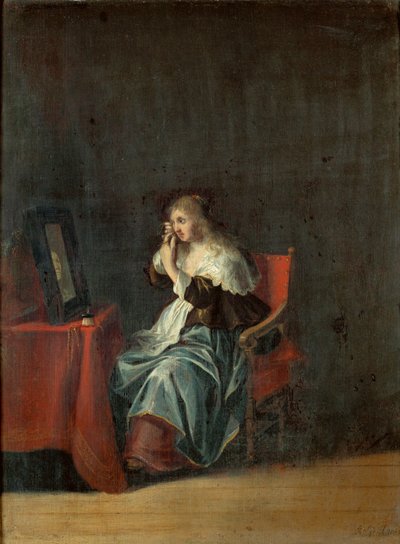 Los cinco sentidos: la vista (pintura sobre madera) de Anthonie (1601-73) Palamedesz