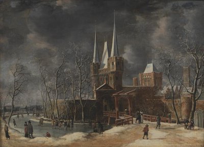 La Luttekepoort en Harderwijk en invierno de Anthonie Beerstraaten