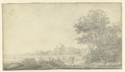 Vista de Huis ter Nieuburch, Rijswijk, visto desde el este de Anthonie Jansz. van der Croos