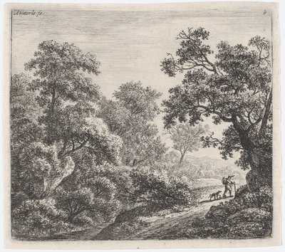 Un viajero y su perro, siglo XVII de Anthonie Waterloo
