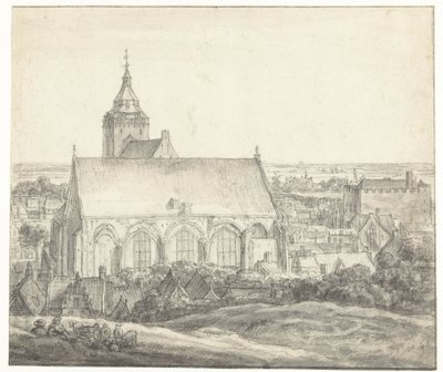 Iglesia de Buurkerk en Utrecht de Anthonie Waterloo