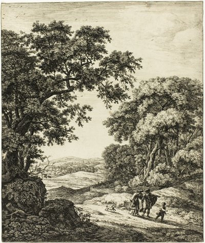 La partida de Agar, de Seis temas paisajísticos del Antiguo Testamento de Anthonie Waterloo
