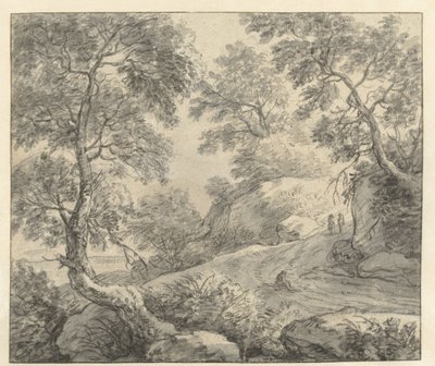 Paisaje montañoso con una carretera sinuosa de Anthonie Waterloo