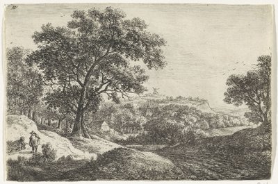 Paisaje montañoso con un pueblo Paisajes (título de la serie) de Anthonie Waterloo