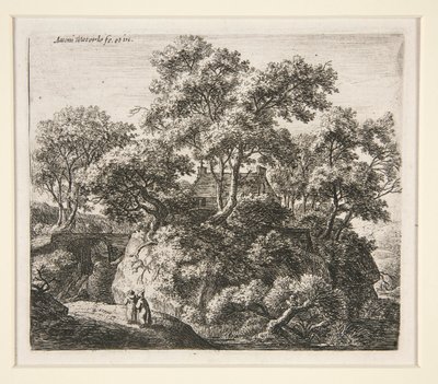 paisaje con dos ermitaños de Anthonie Waterloo