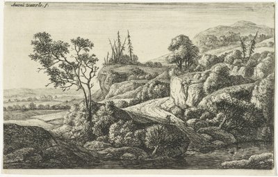 Camino por un arroyo Varios paisajes (título de la serie) de Anthonie Waterloo