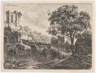 Ruina en la entrada de una ciudad, siglo XVII de Anthonie Waterloo