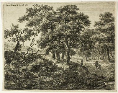 El grupo de los cuatro árboles de Anthonie Waterloo