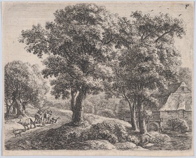 El Pastor y el Molino, siglo XVII de Anthonie Waterloo