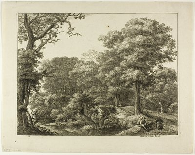 El caminante descansa en el bosque de Anthonie Waterloo