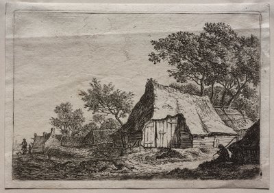 Doce paisajes: Placa I, El pequeño caserío de Anthonie Waterloo