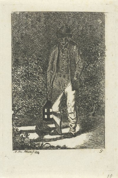 hombre con una linterna de Anthonie Willem Hendrik Nolthenius de Man