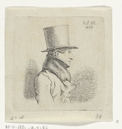 hombre con sombrero de copa de Anthonie Willem Hendrik Nolthenius de Man