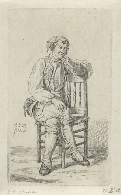 hombre en una silla 12 figuras de estudio (título de la serie) de Anthonie Willem Hendrik Nolthenius de Man