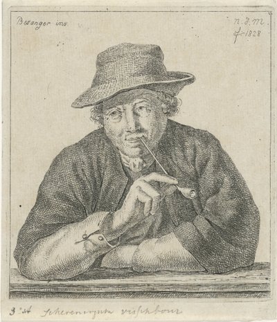 fumador Piscicultor de Schevingsche (título sobre el objeto) de Anthonie Willem Hendrik Nolthenius de Man