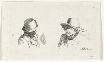 dos hombres con sombreros de Anthonie Willem Hendrik Nolthenius de Man