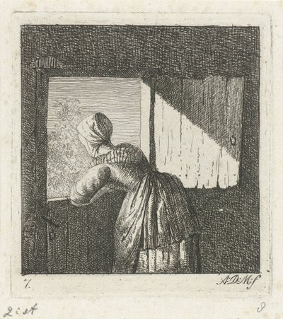 mujer, reclinado, un, puerta inferior de Anthonie Willem Hendrik Nolthenius de Man