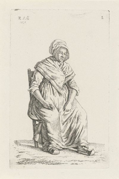 Mujer sentada de granjero de Valonia Agricultoras y agricultoras del Reino Unido de los Países Bajos (título de la serie) de Anthonie Willem Hendrik Nolthenius de Man