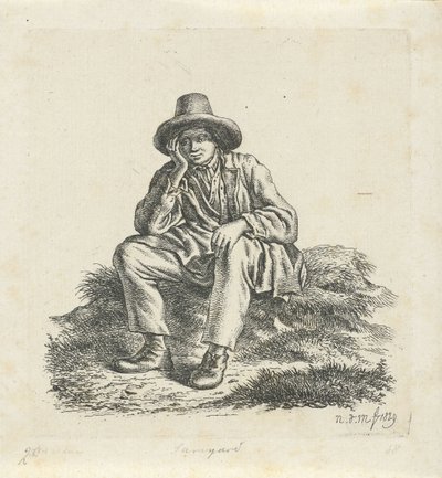 Hombre sentado, apoyando la cabeza de Anthonie Willem Hendrik Nolthenius de Man