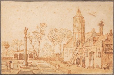 Una alegoría de la primavera con el pabellón de caza de Toutenburg de Anthonie van Borssom