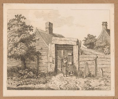 Lechera en la puerta de una granja de Anthonie van den Bos