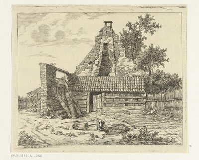 Cortador de caña para la ruina de la casa Snaatburg en Maarssen de Anthonie van den Bos