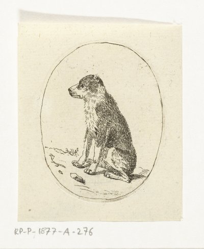 perro sentado de Anthonie van den Bos