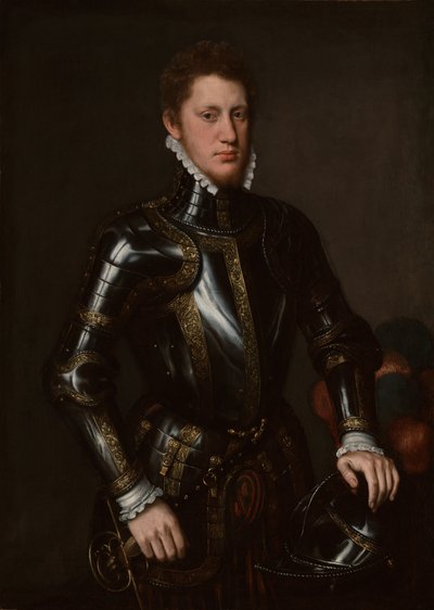Retrato de un hombre con armadura de circle of Anthonis van Dashorst