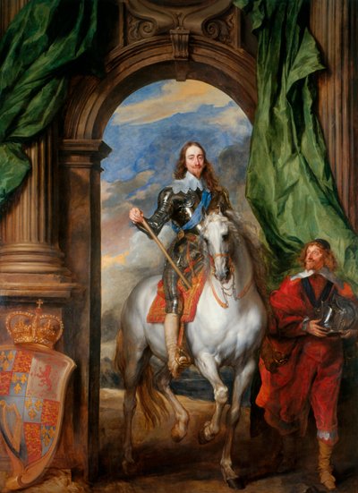 Retrato ecuestre de Carlos I, rey de Inglaterra con M. de St Antoine de Anthony van Dyck