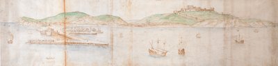 Dover desde el mar, mediados del siglo XVI de Anthonis van den Wyngaerde