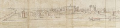 Palacio de Hampton Court desde el norte de Anthonis van den Wyngaerde