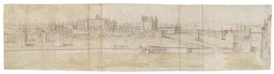 Palacio de Hampton Court desde el norte de Anthonis van den Wyngaerde