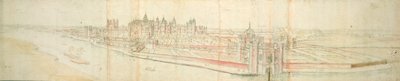 Palacio de Hampton Court desde el río, c.1544 de Anthonis van den Wyngaerde