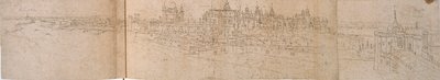 Palacio de Hampton Court desde el Río, c. 1550-1560 de Anthonis van den Wyngaerde