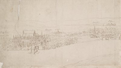 Panorama de Londres visto desde Southwark: Westminster de Anthonis van den Wyngaerde