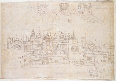 Estudios del Palacio de Oatlands y Hampton Court, c.1544 de Anthonis van den Wyngaerde