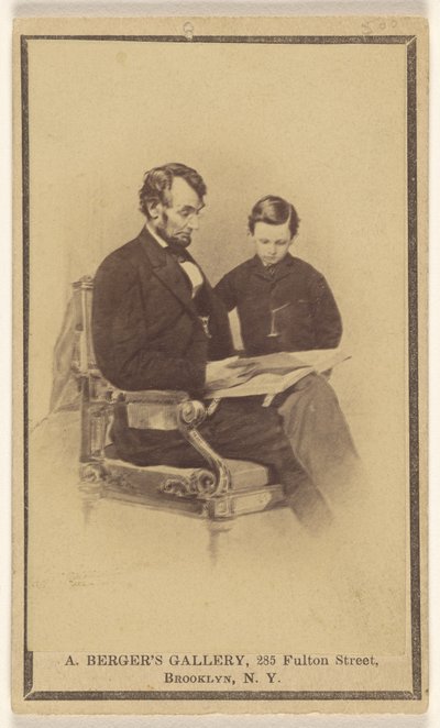 El Presidente Lincoln leyendo la Biblia a su hijo Tad de Anthony Berger