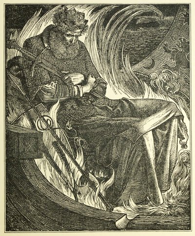 Muerte del Rey Warwulf, pub. 1915 de Anthony Frederick Augustus Sandys
