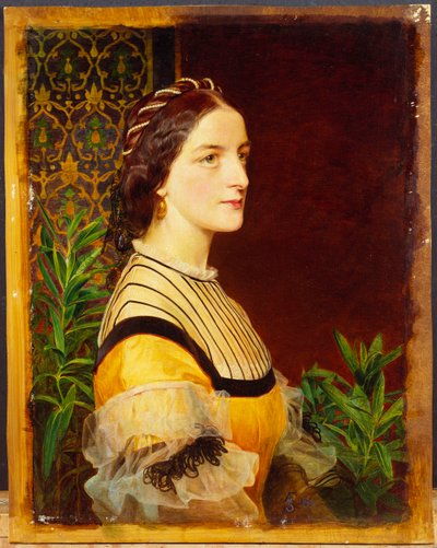 Retrato de una dama, cabeza y hombros, 1860 de Anthony Frederick Augustus Sandys