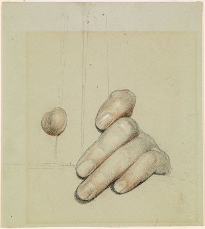 San Jorge por Merrie England - Estudio de la mano izquierda agarrando una barra, 1880 de Anthony Frederick Augustus Sandys